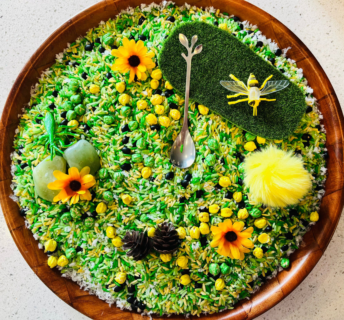 Themed sensory rice play kit for children