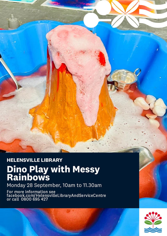 Dino Messy Play at Helensville Library (28/09/25)
