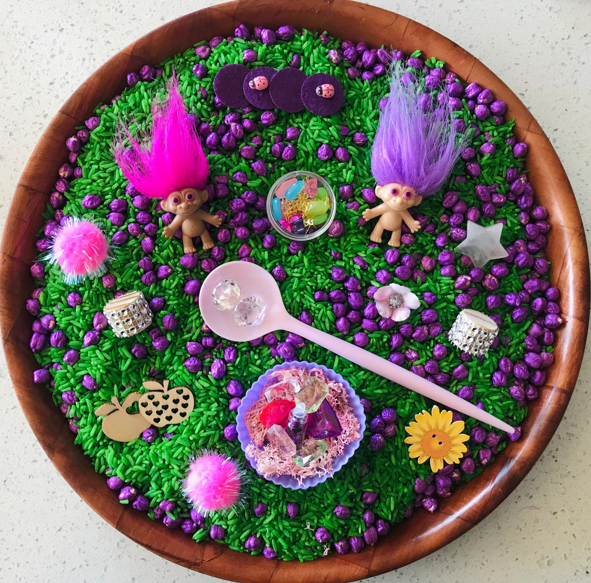 Custom sensory rice kit from Messy Rainbows