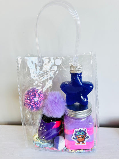 Kids party goodie bag with sensory play surprises