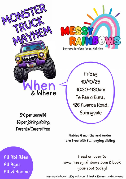 Book Fridays (10/10/25) “Monster Truck” Messy Session